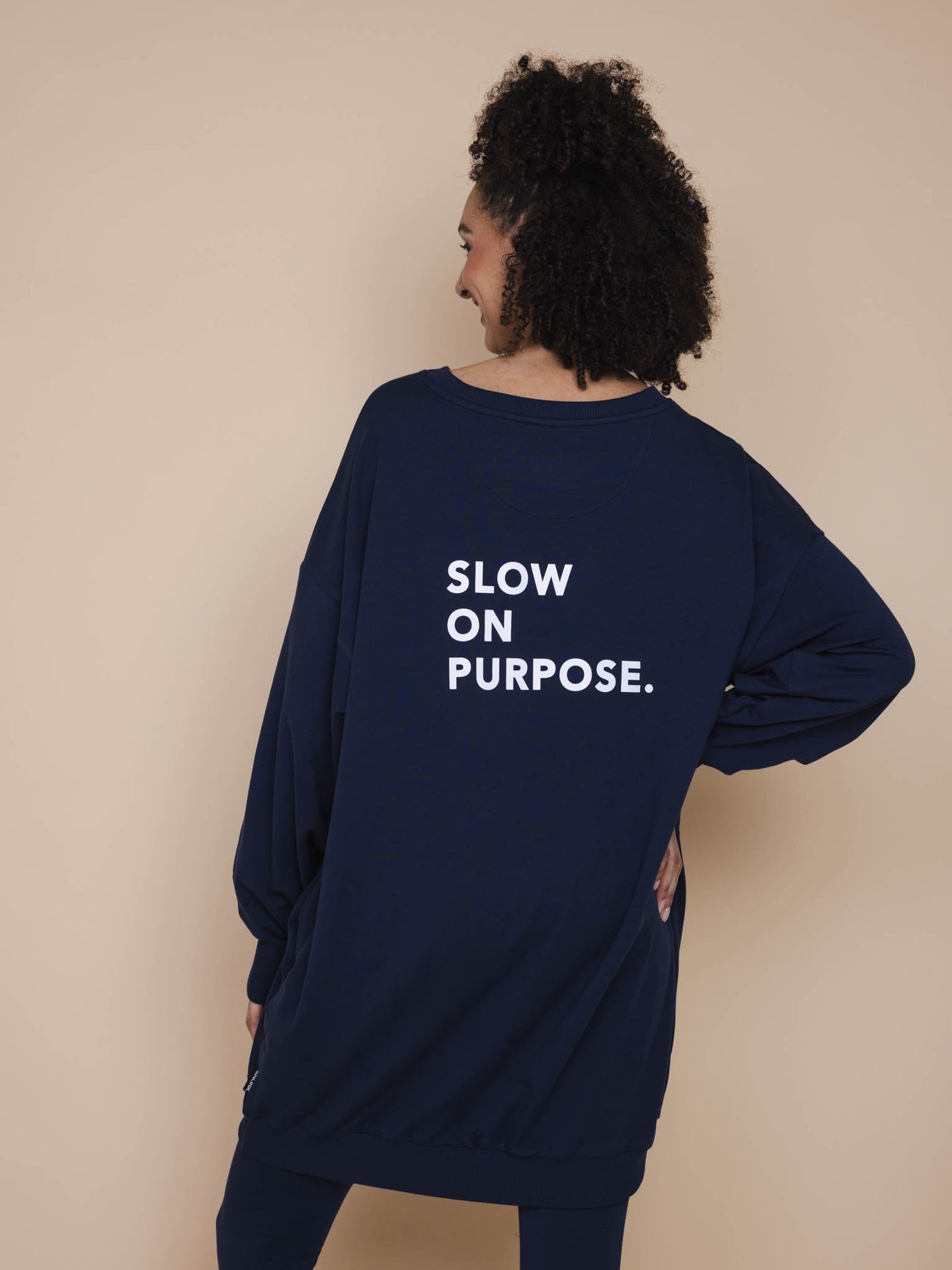 Slow Navy Sweater Dress Damen