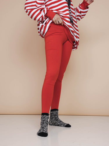 Coral Red Legging Damen