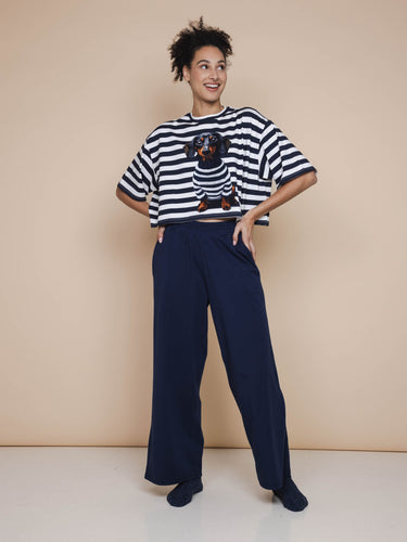 Pierre Cropped T-Shirt en Wijde broek set Dames
