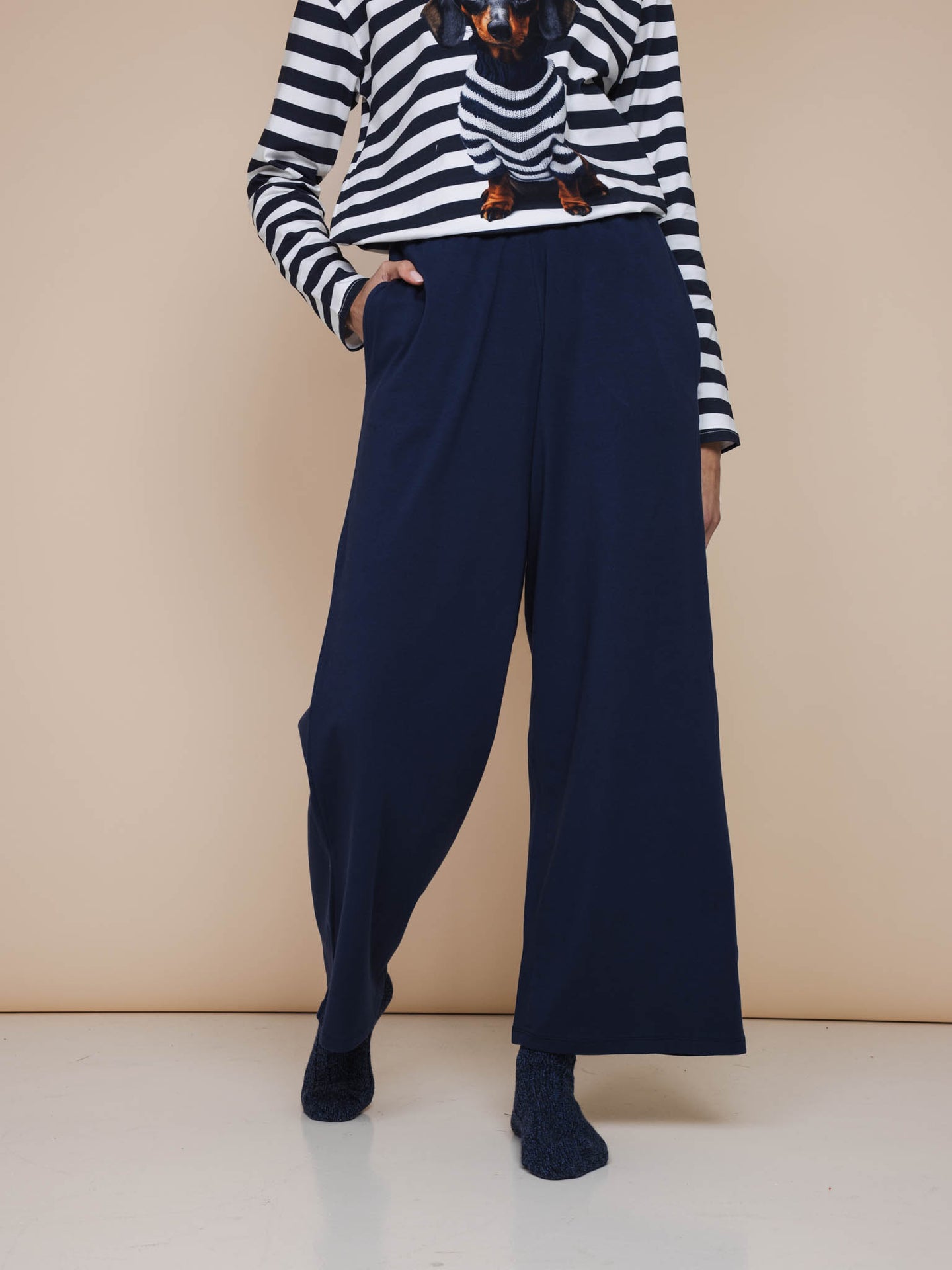 Navy Wijde broek Dames - SNURK