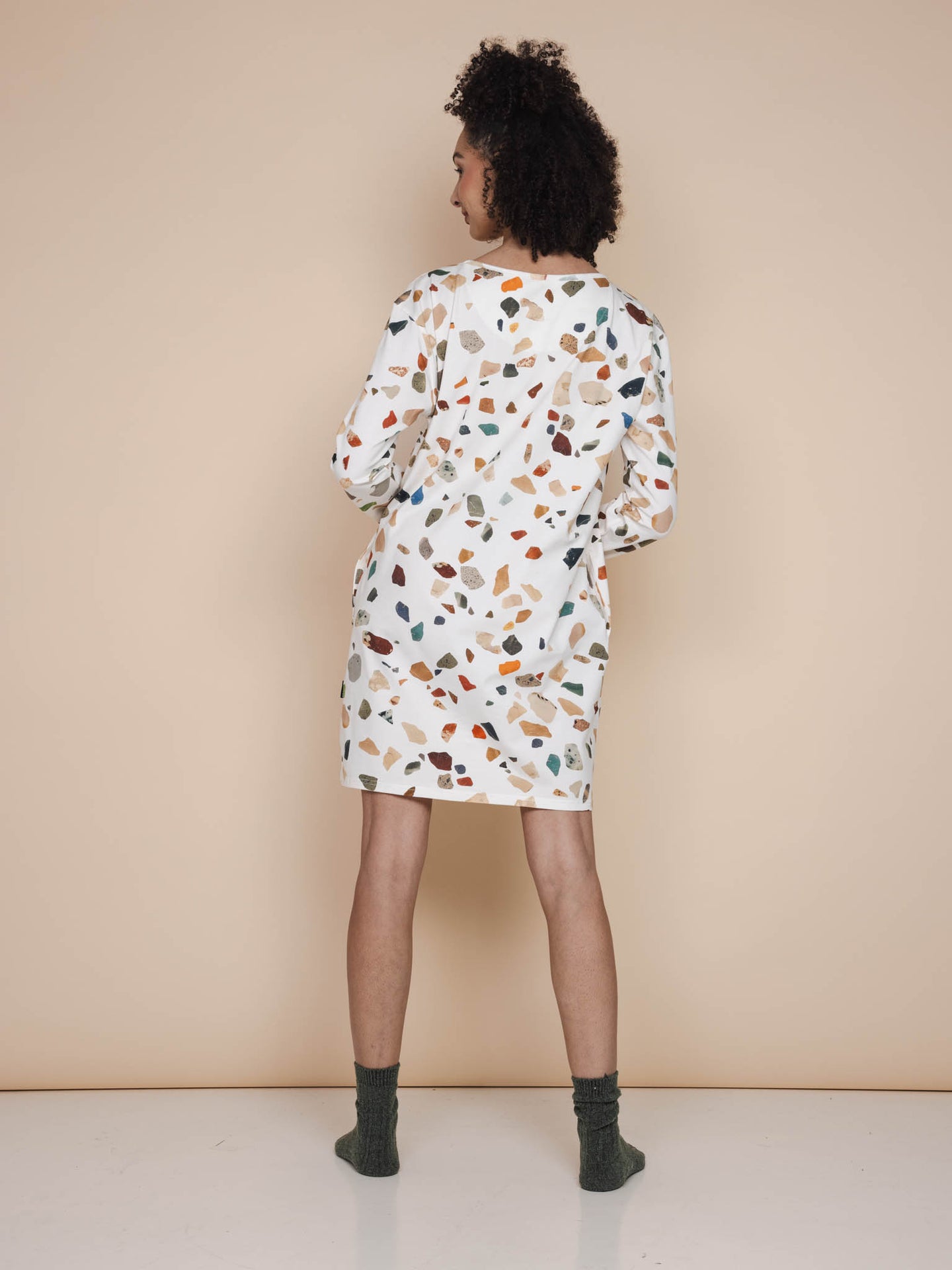 Terrazzo Long Sleeve Dress Dames - SNURK