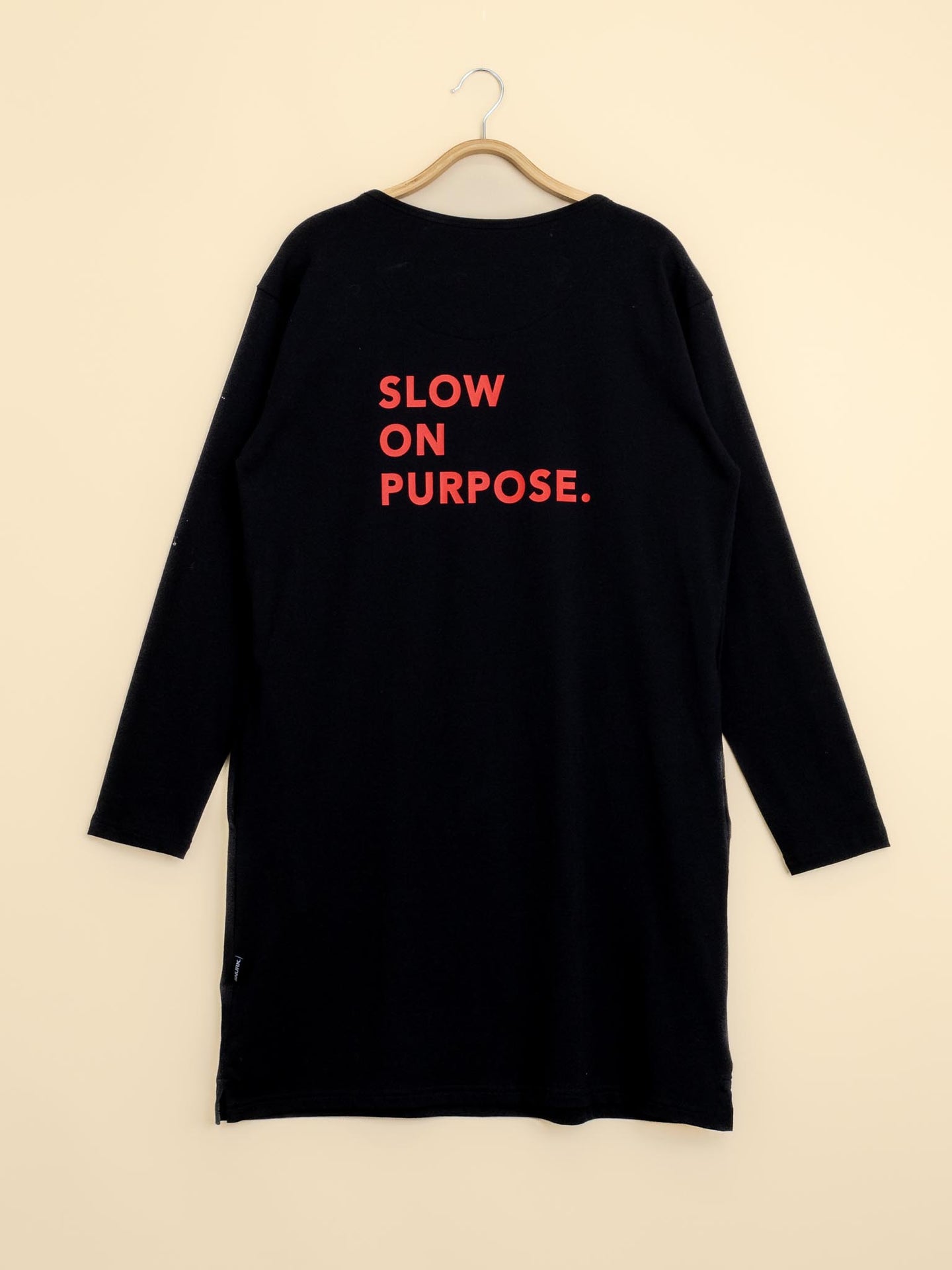 Slow Black Long Sleeve Dress Dames - SNURK