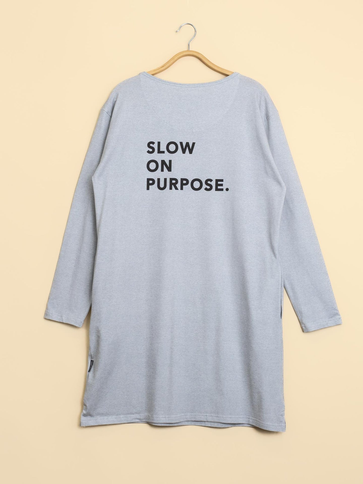 Slow Grey Long Sleeve Dress Dames - SNURK