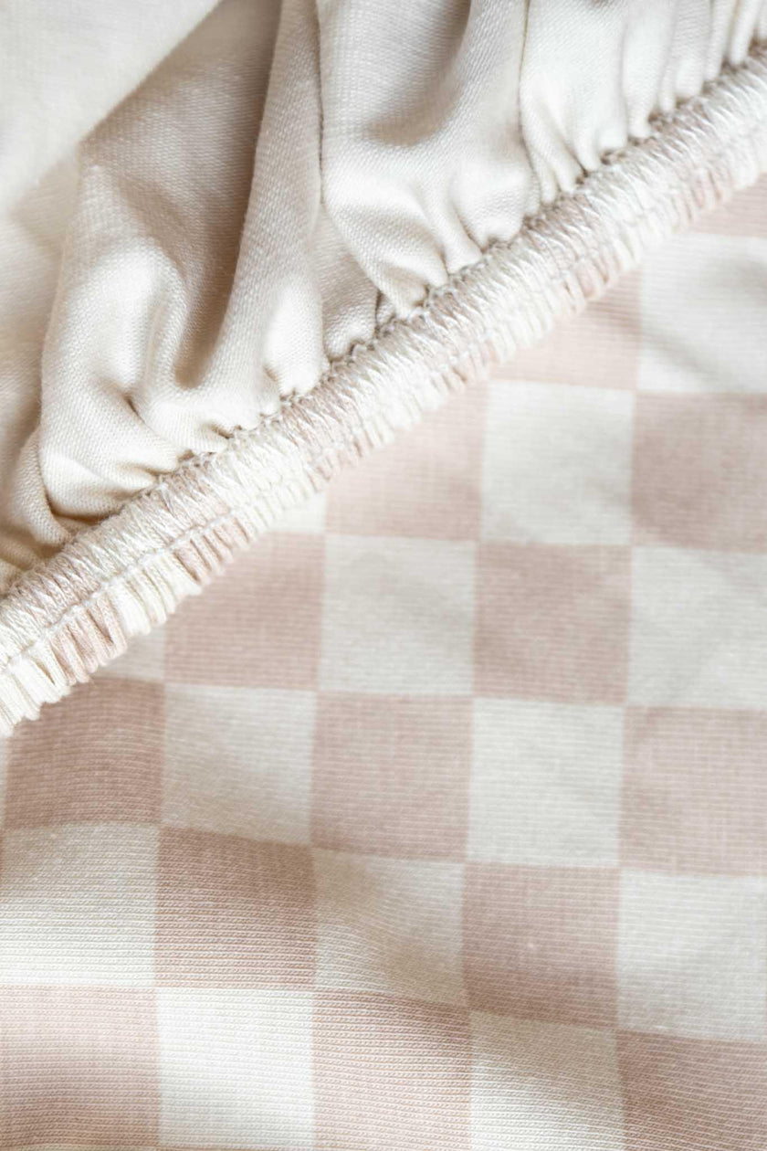 Check Beige hoeslaken - SNURK