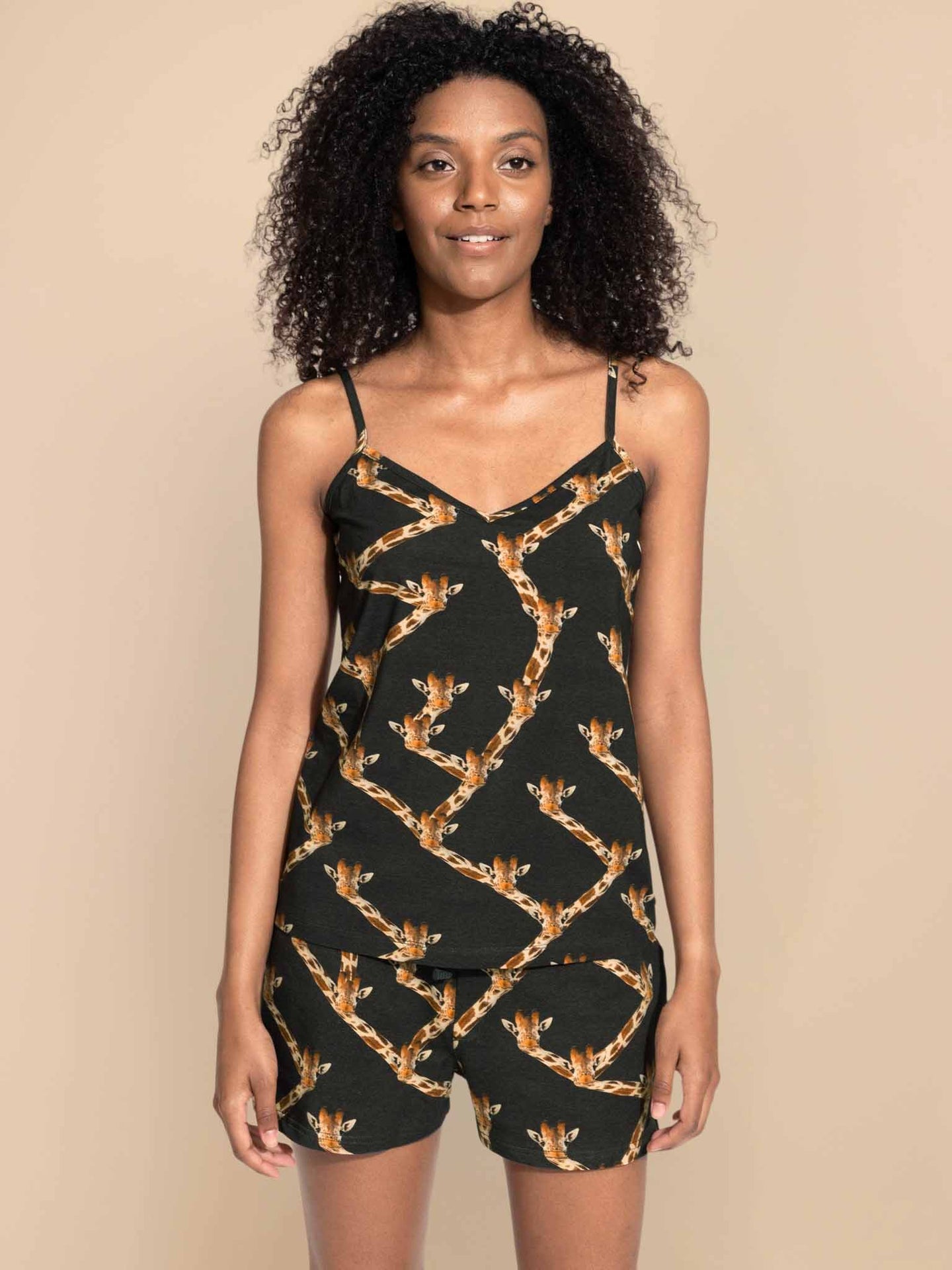 Giraffe Black Sleeveless Top Women