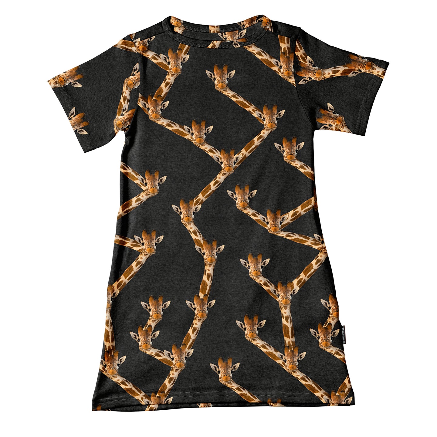 Giraffe Black T-shirt Dress Kids