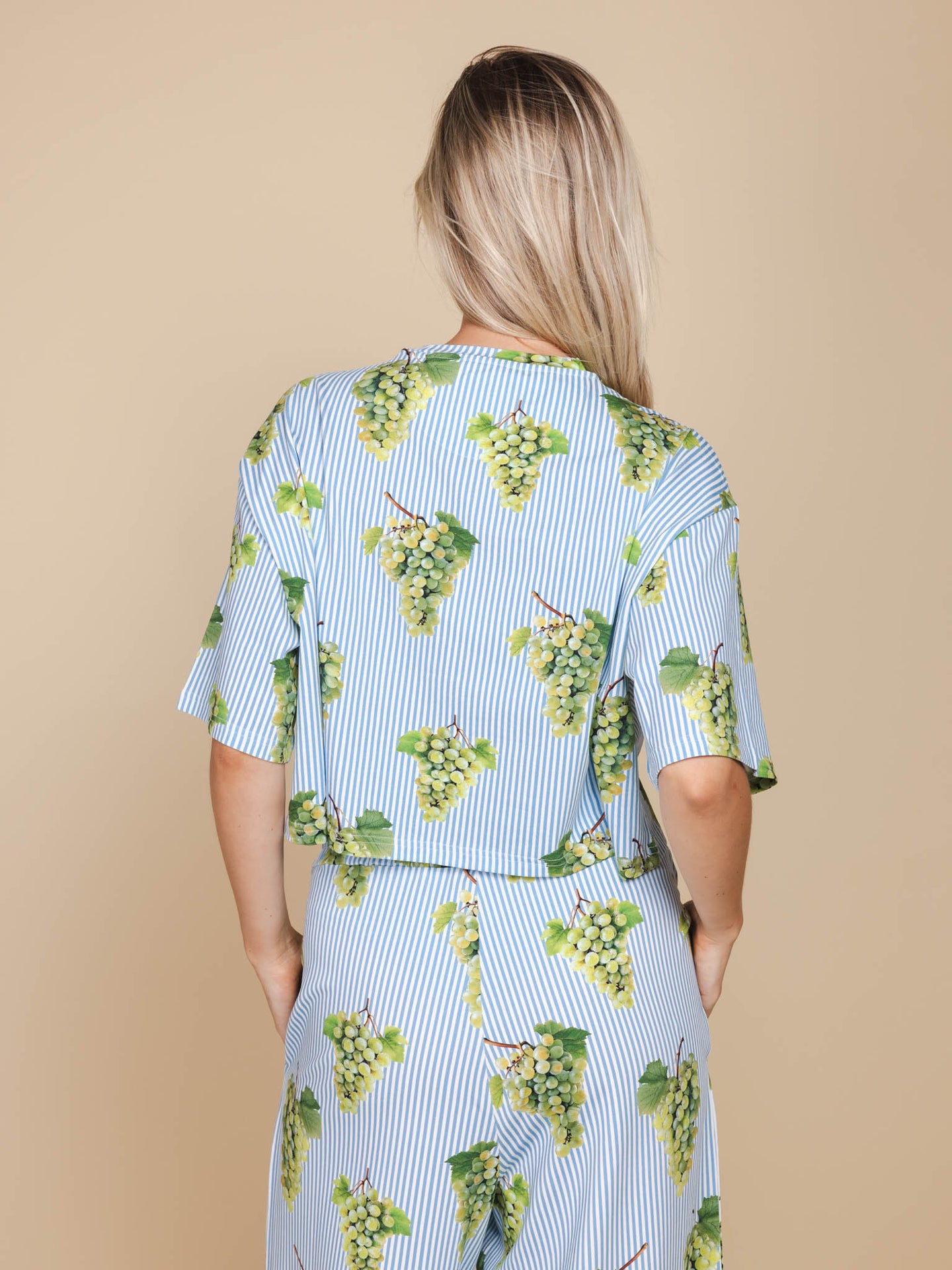 Grapes Cropped T-shirt en Wijde broek set Dames - SNURK