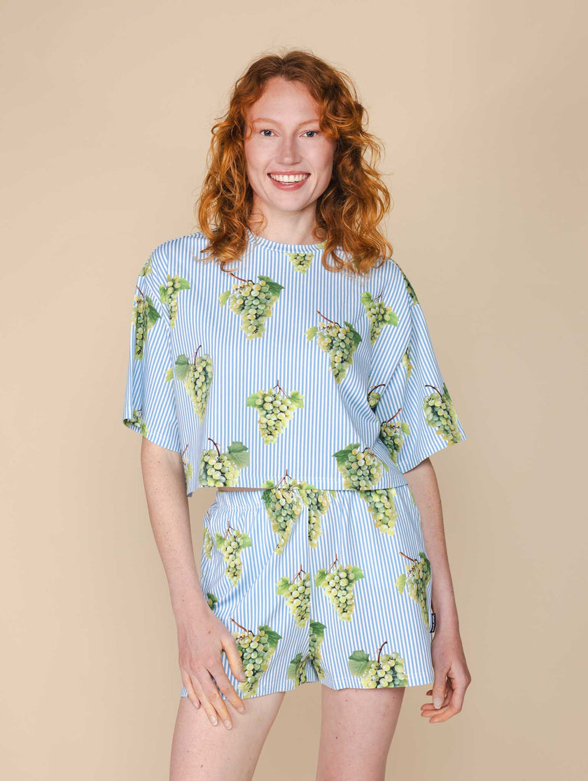 Grapes Cropped T-shirt en Shorts set Dames