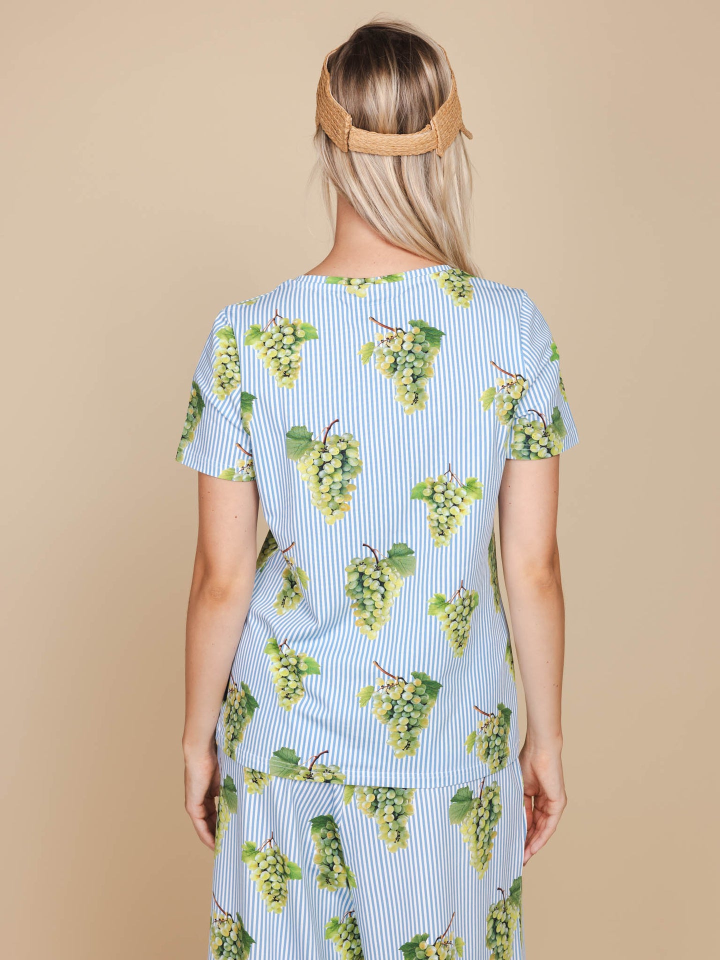 Grapes V-neck T-shirt en Wijde broek set Dames - SNURK