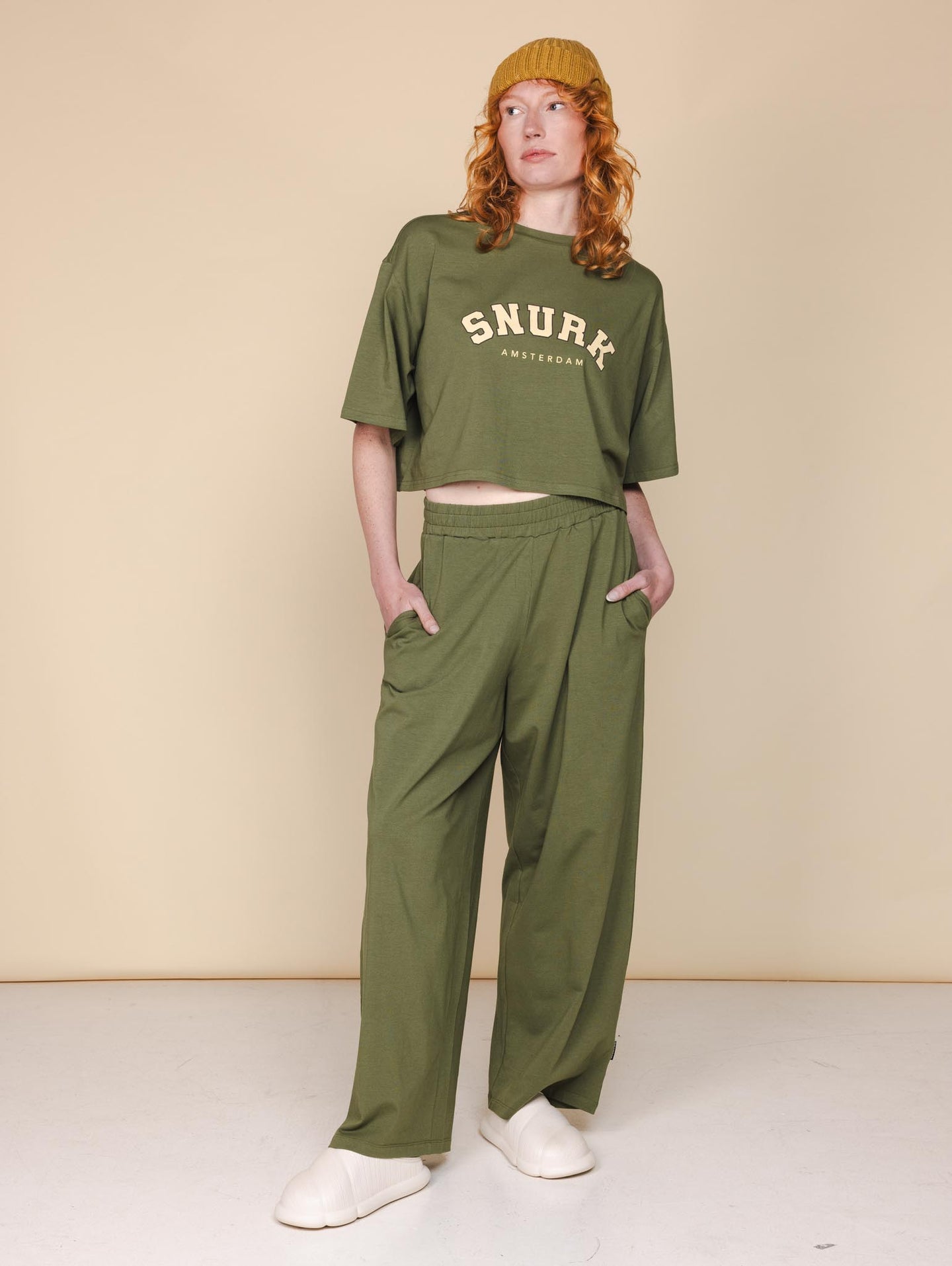 College Green Cropped T-Shirt Women