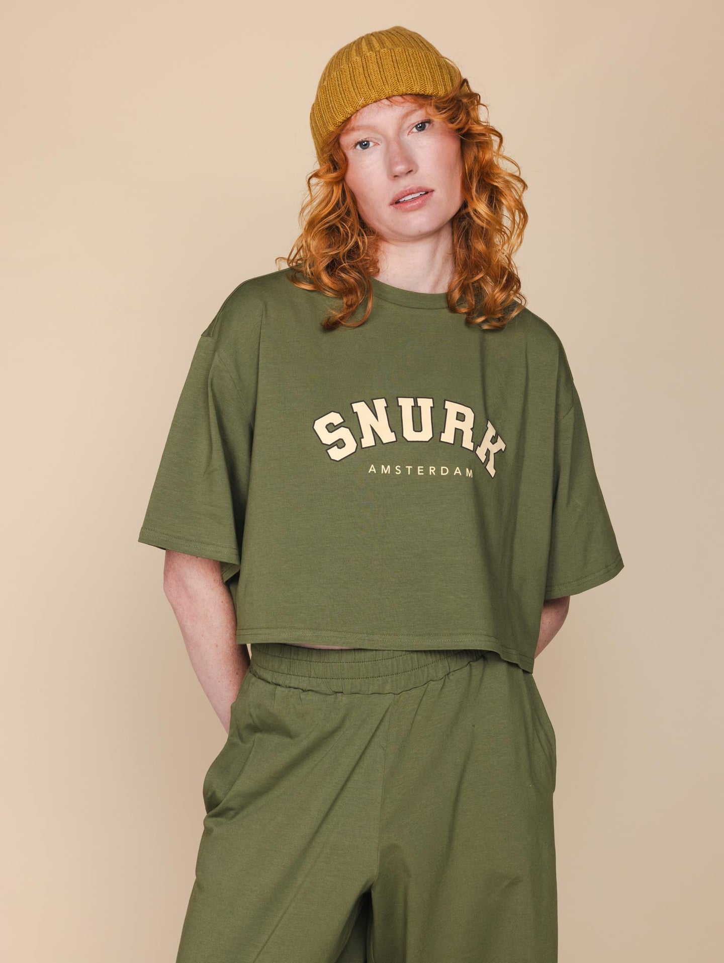 College Green Cropped T-Shirt Women