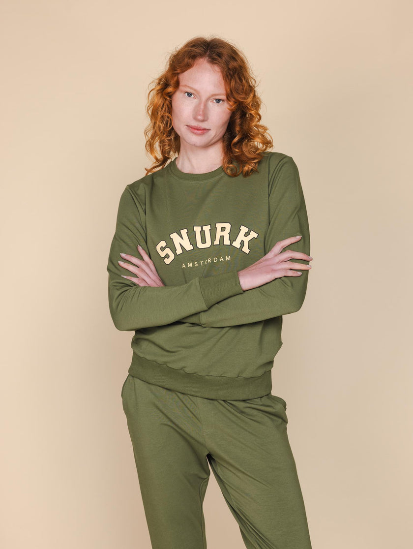 College Green Sweater Women