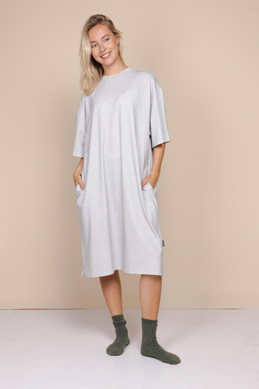 Slow Grey Relaxed Tee Dress Damen