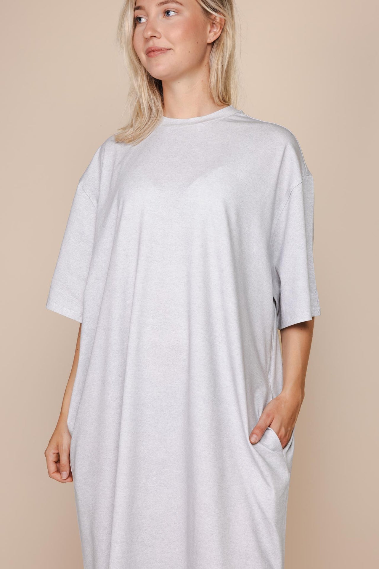 Slow Grey Relaxed Tee Dress Dames - SNURK