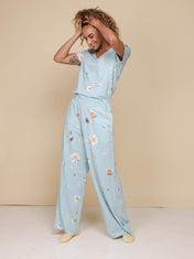 Hopeless Romantic V-neck T-shirt en Wijde broek set Dames