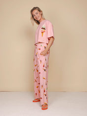 Ice Cream Cones Cropped T-shirt and Wide trousers set Women