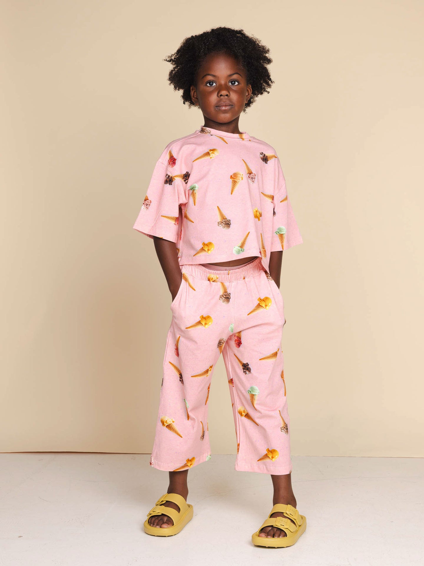 Ice Cream Cones Cropped T-shirt en Wijde broek set Kids - SNURK