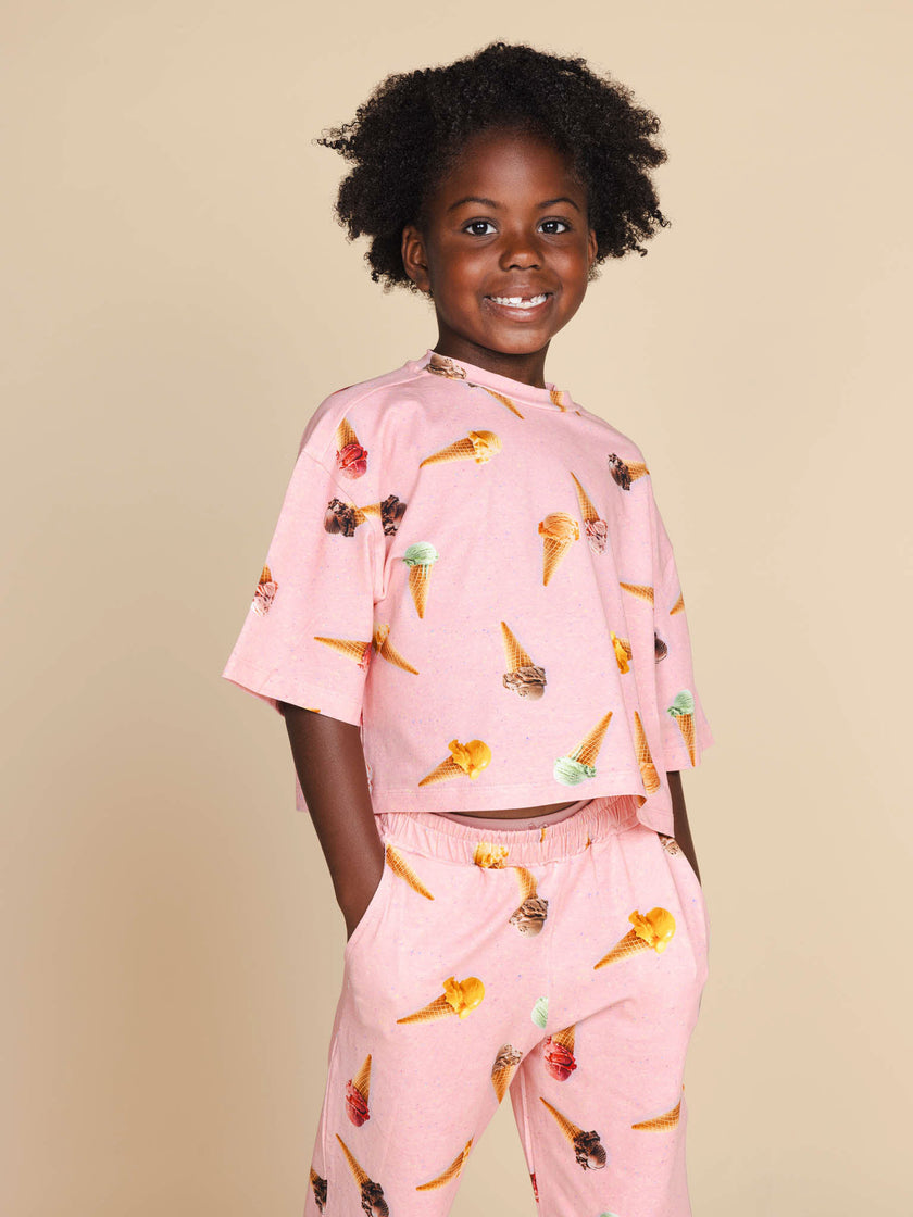 Ice Cream Cones Cropped T-Shirt Kids
