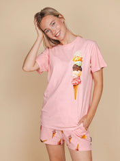 Ice Cream Cones T-shirt und Shorts set Damen
