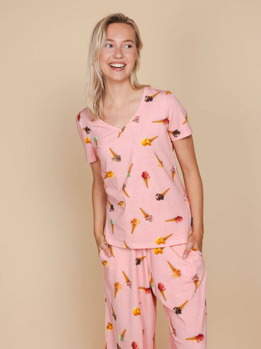 Ice Cream Cones V-neck T-shirt Dames