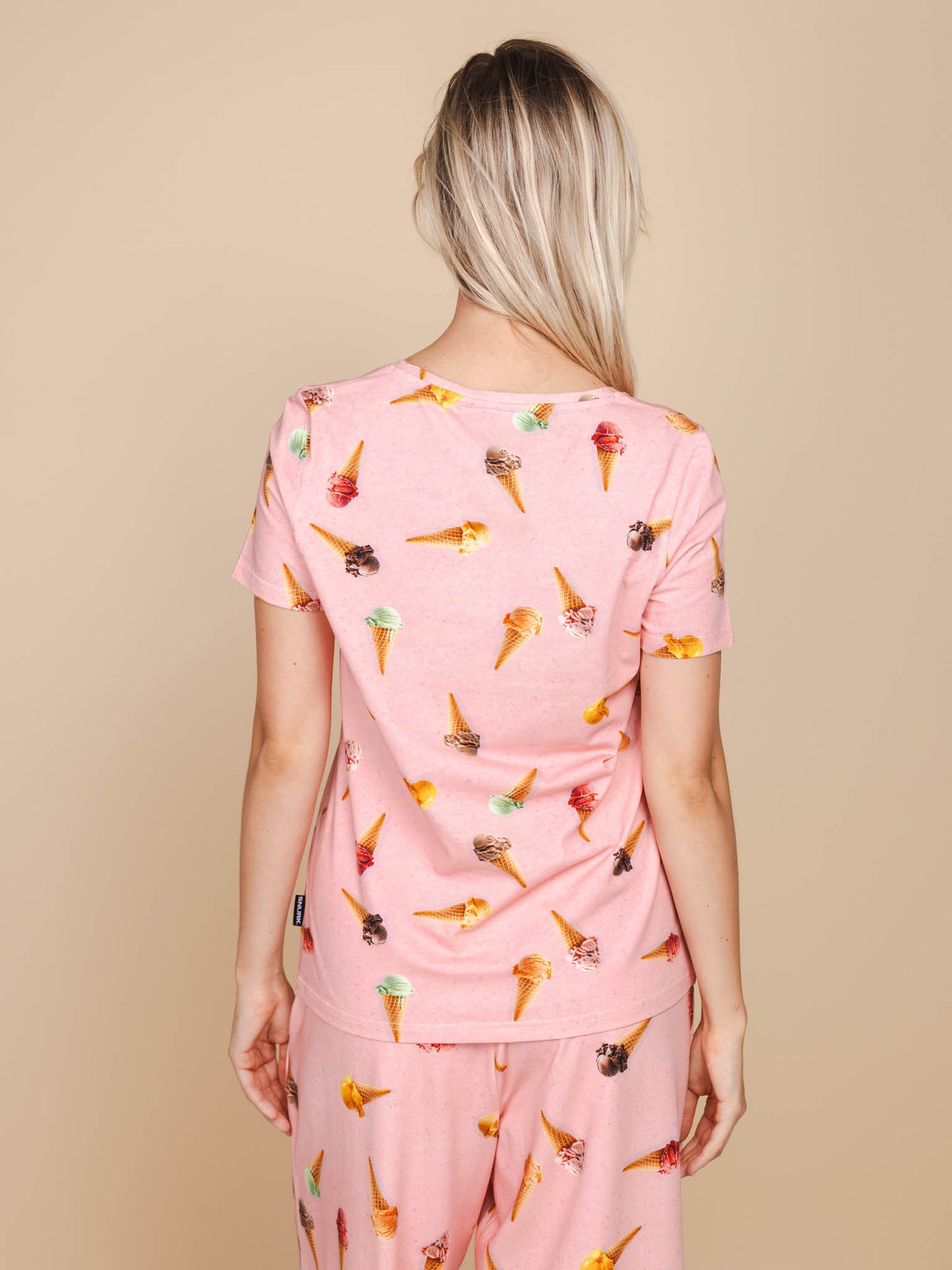 Ice Cream Cones V-neck T-shirt en Wijde broek set Dames - SNURK