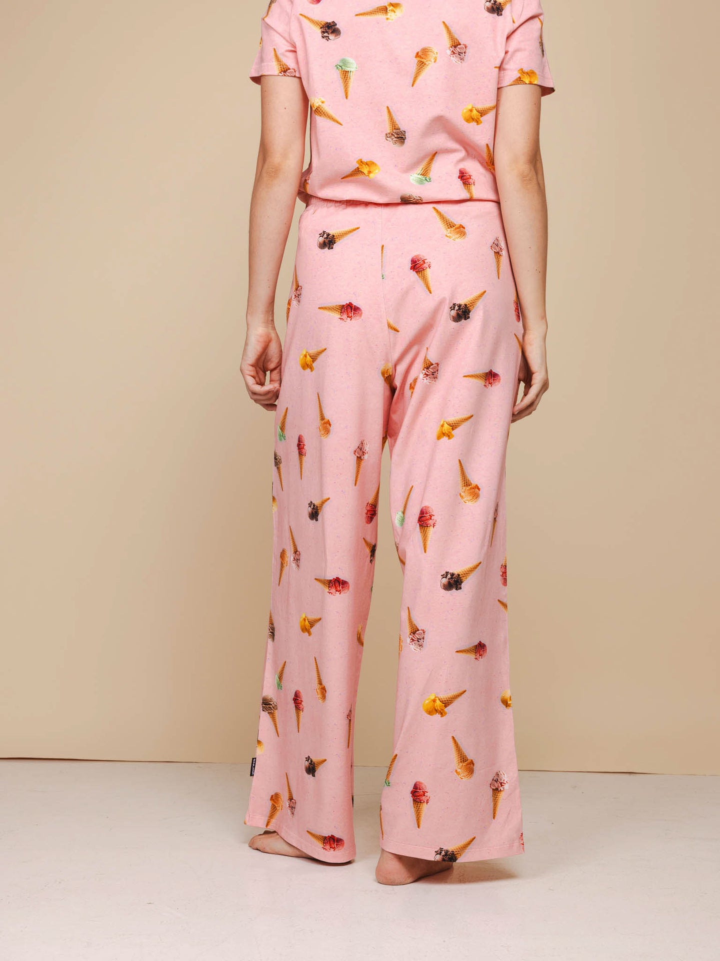 Ice Cream Cones Cropped T-shirt en Wijde broek set Dames - SNURK