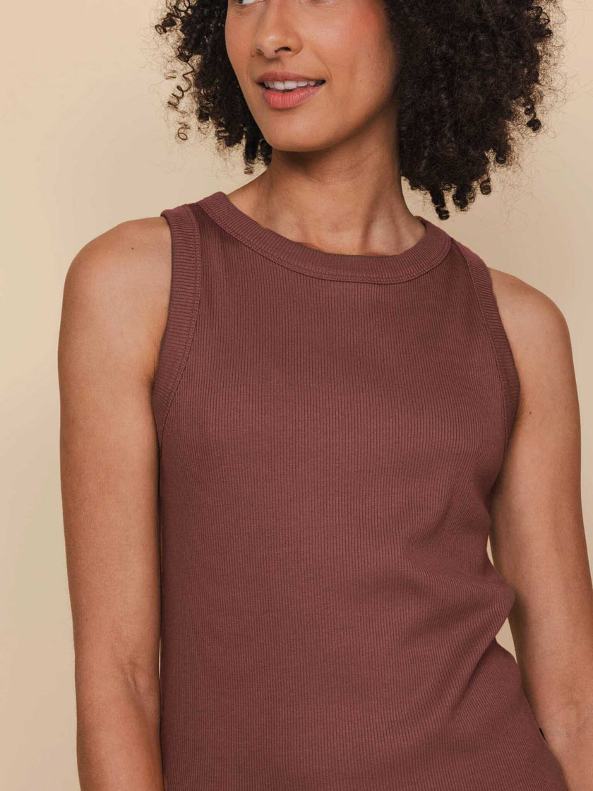 Dark Dusty Rose Tanktop Dames