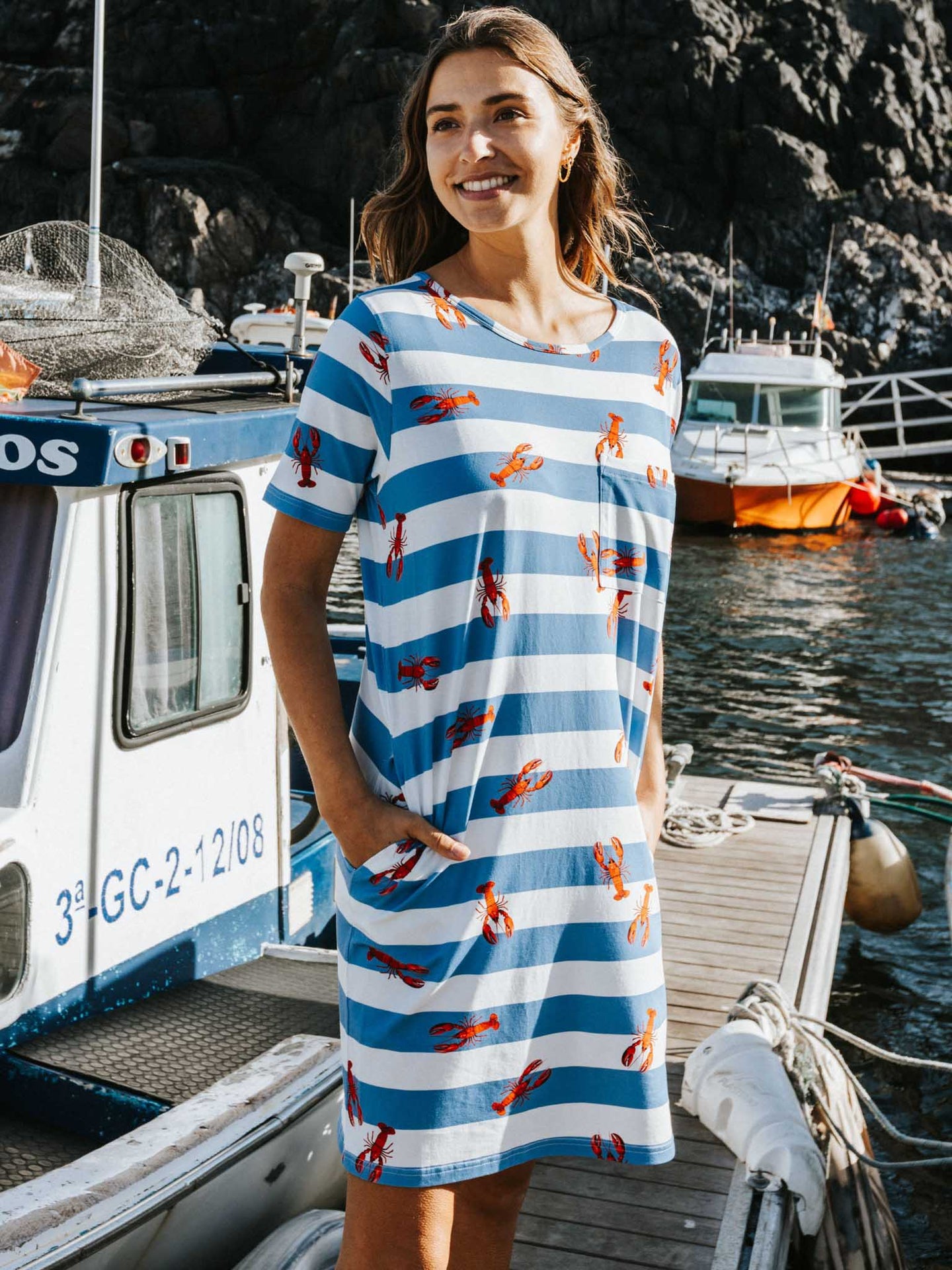 Lobsters T-shirt Dress Dames