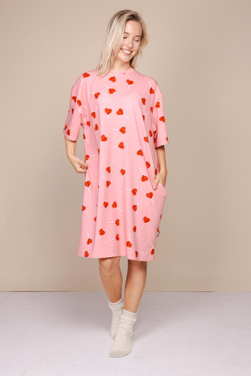 Lollipop Love Relaxed Tee Dress Dames