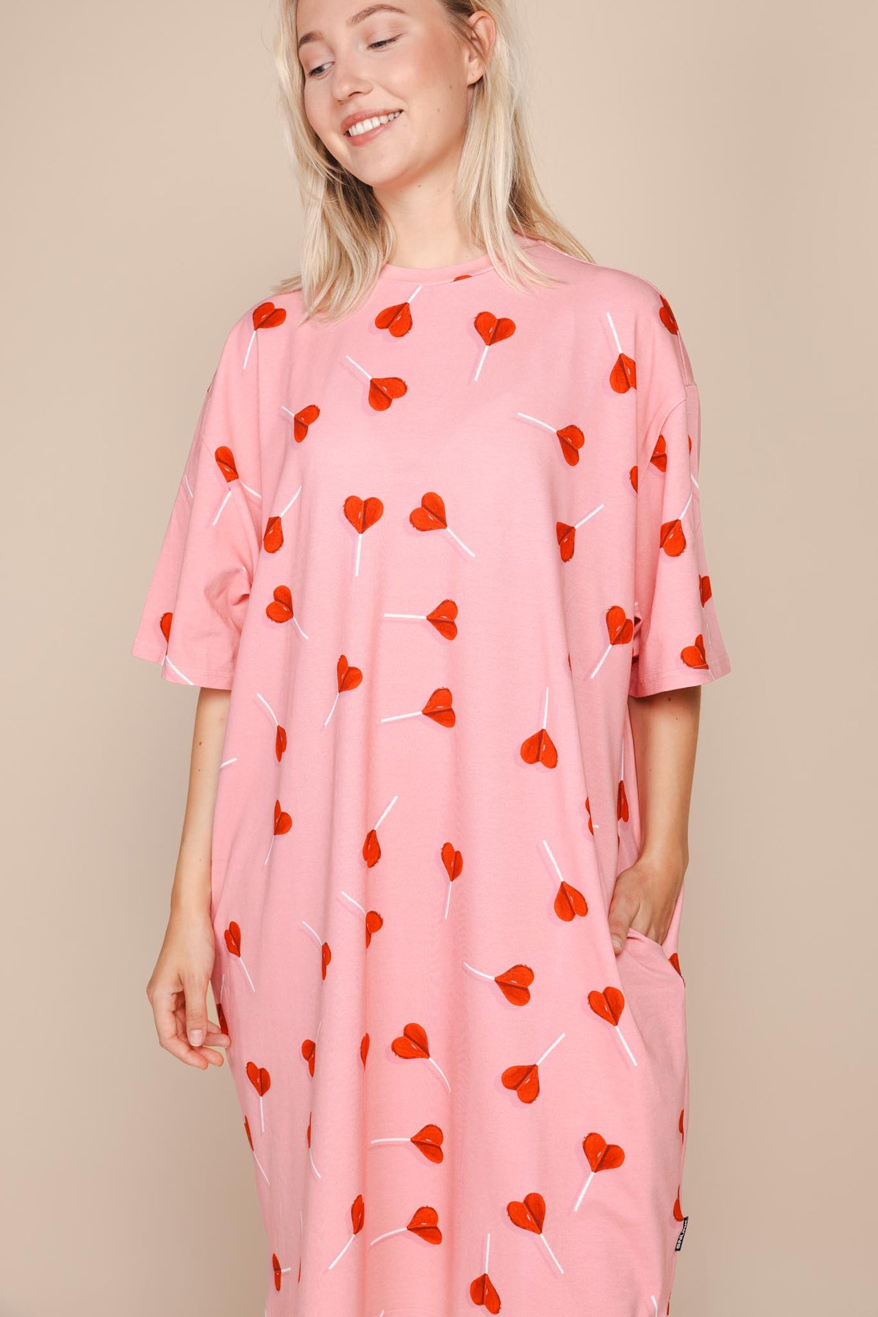 Lollipop Love Relaxed Tee Dress Dames - SNURK