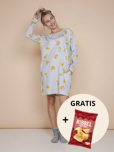 Chips Long Sleeve Dress Women