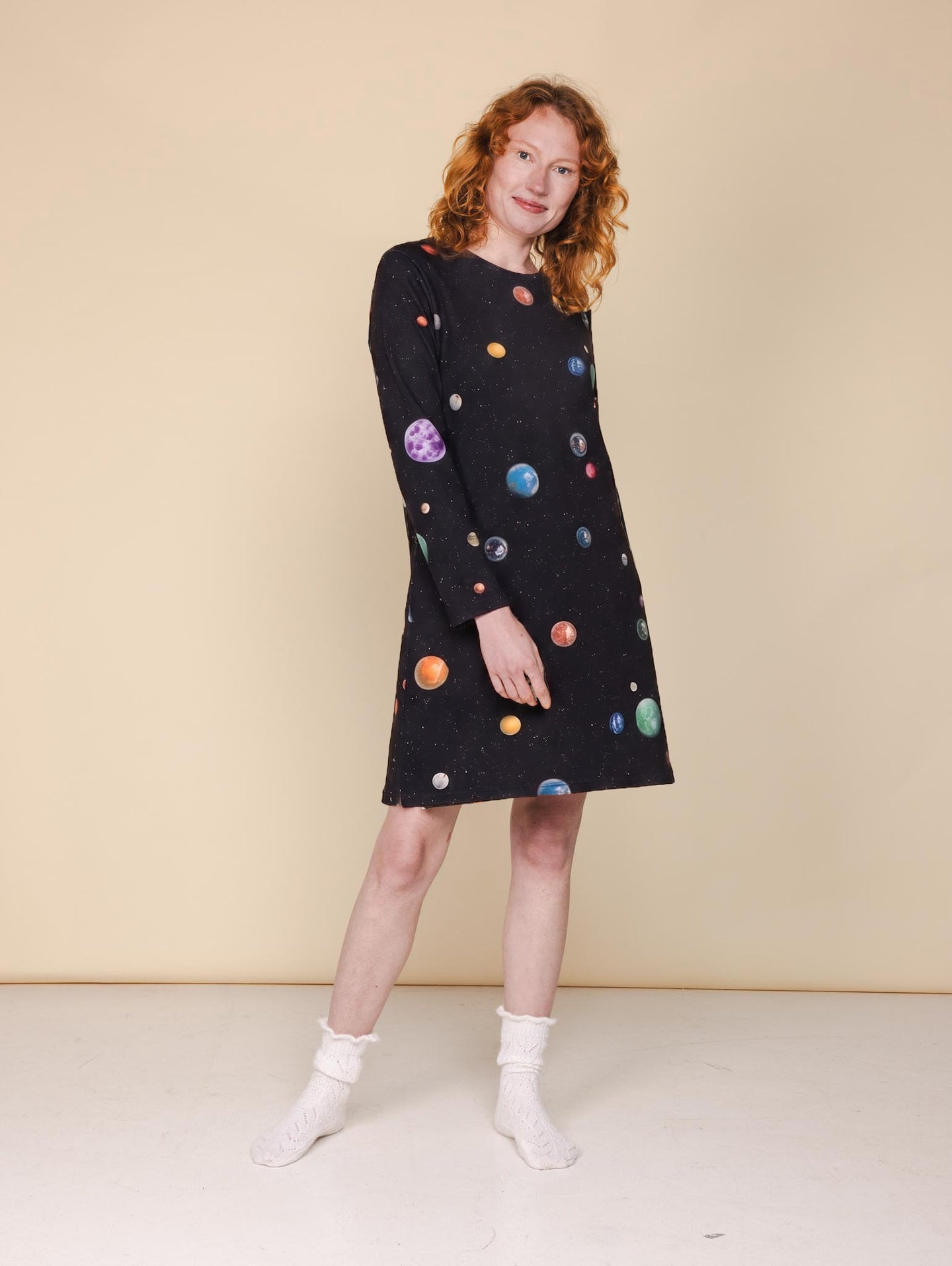 Marble Universe Long Sleeve Dress Dames