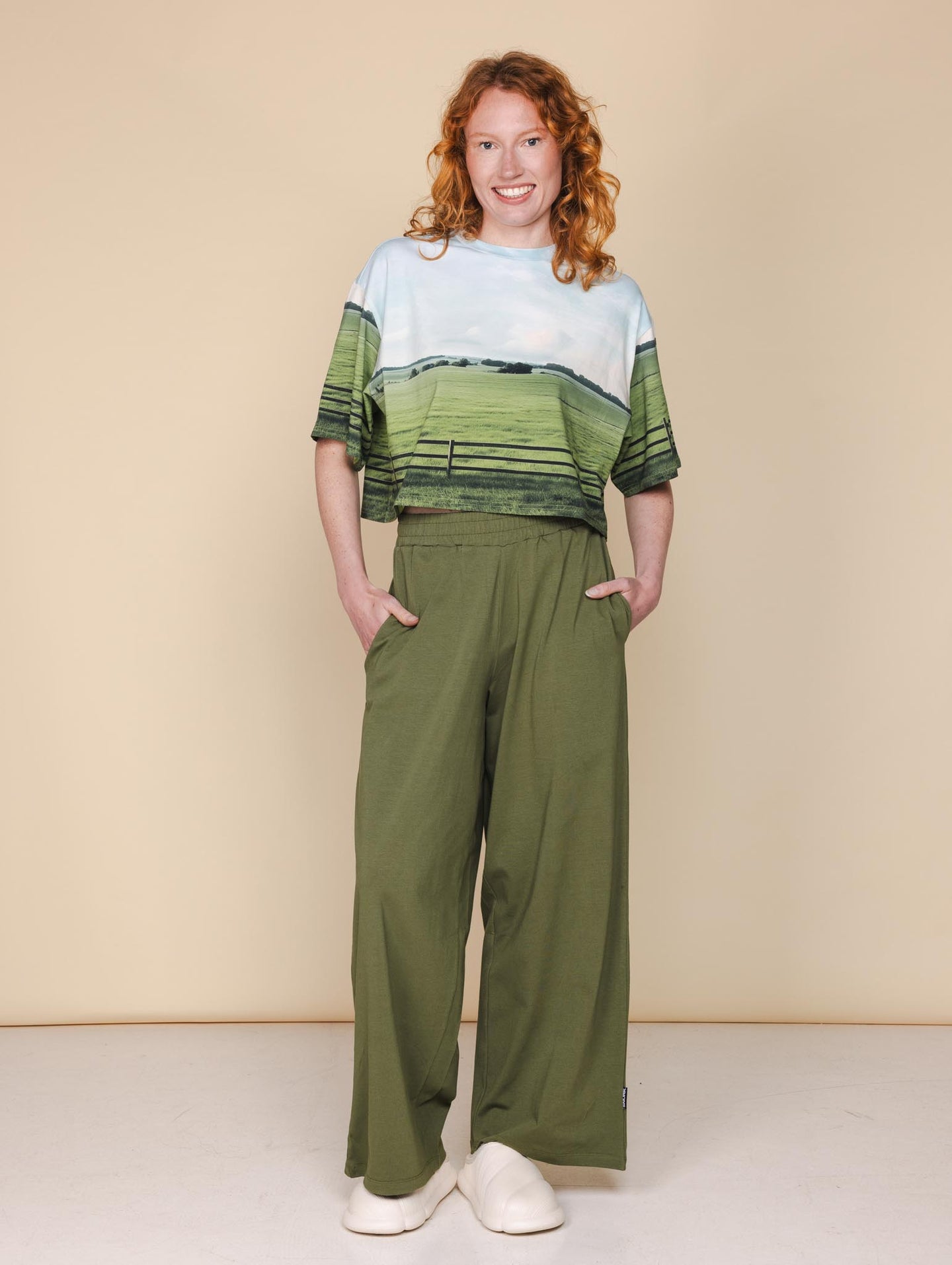 Meadow Green Wijde Broek Dames