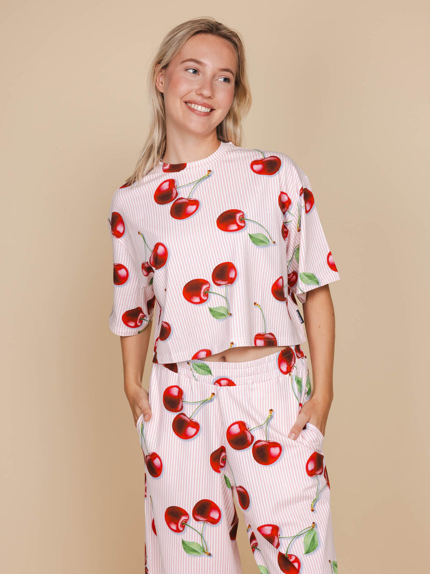 Mon Cherry Cropped T-Shirt Dames