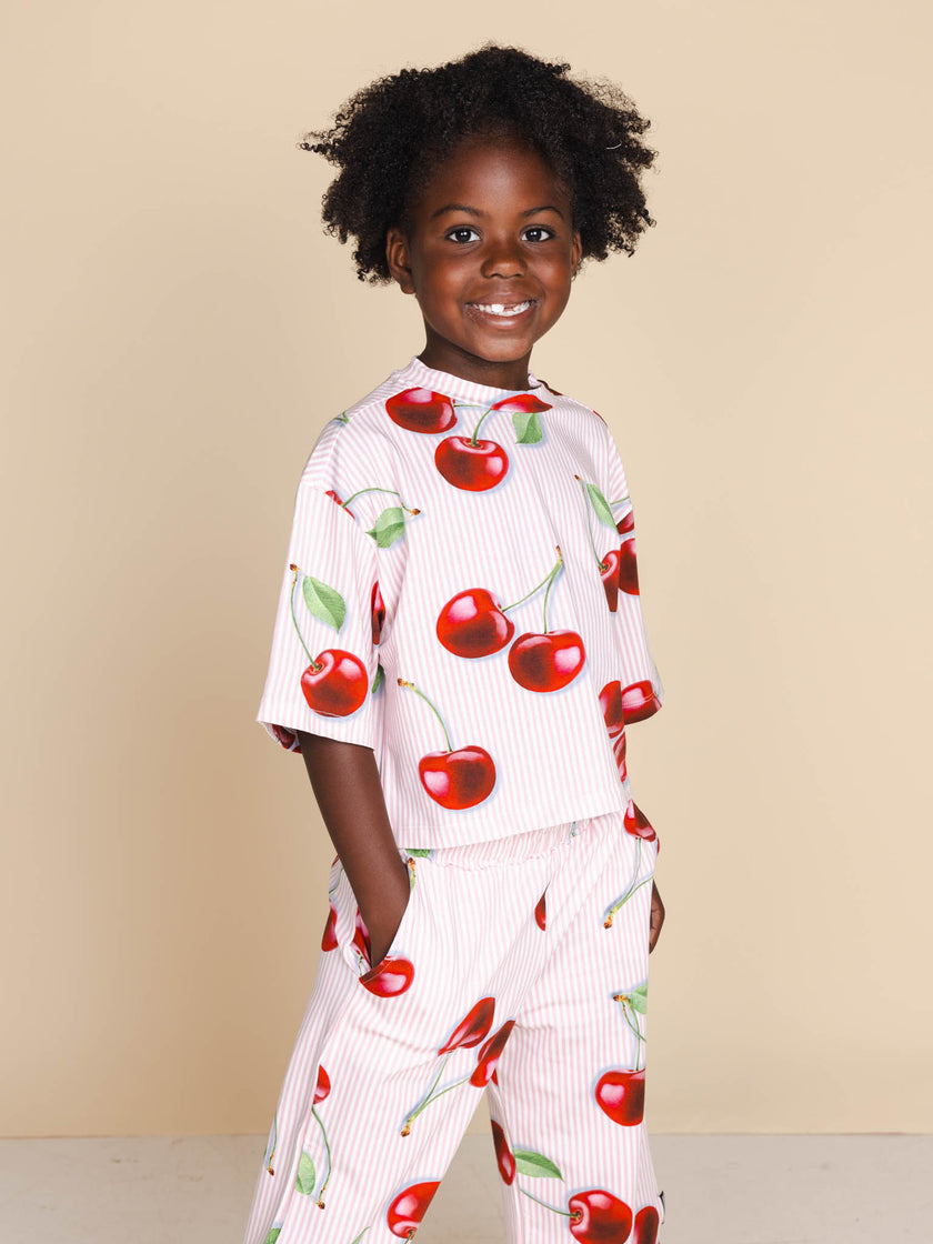 Mon Cherry Cropped T-Shirt Kids