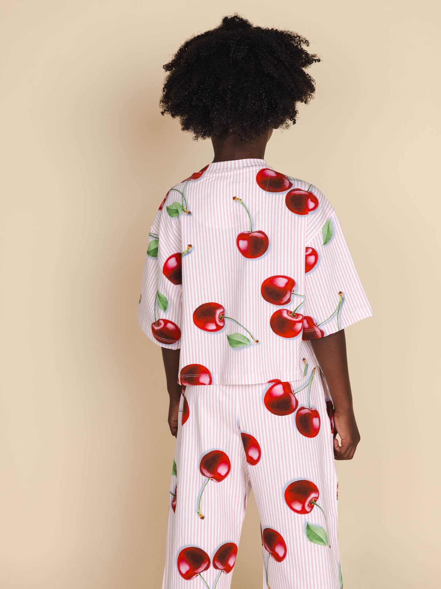 Mon Cherry Cropped T-shirt en Wijde broek set Kids - SNURK