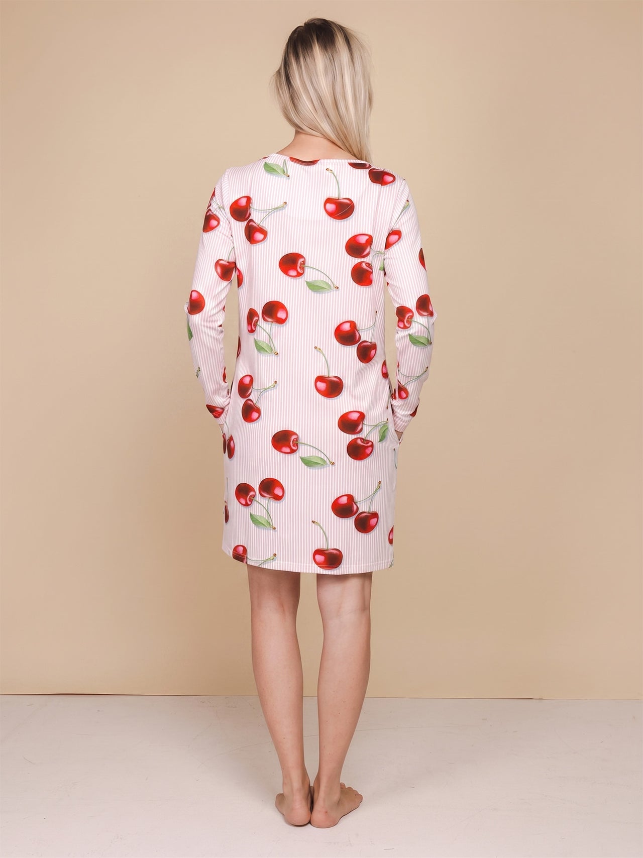 Mon Cherry Long Sleeve Dress Women