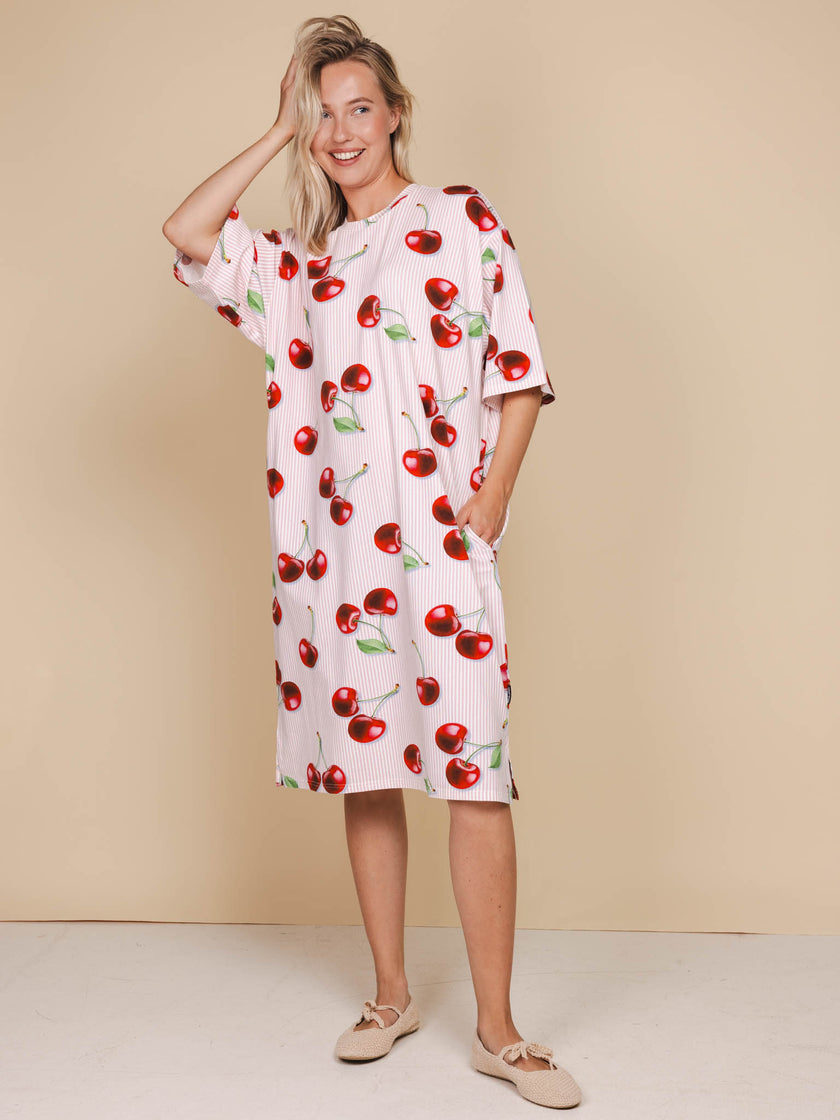 Mon Cherry Relaxed Tee Dress Dames