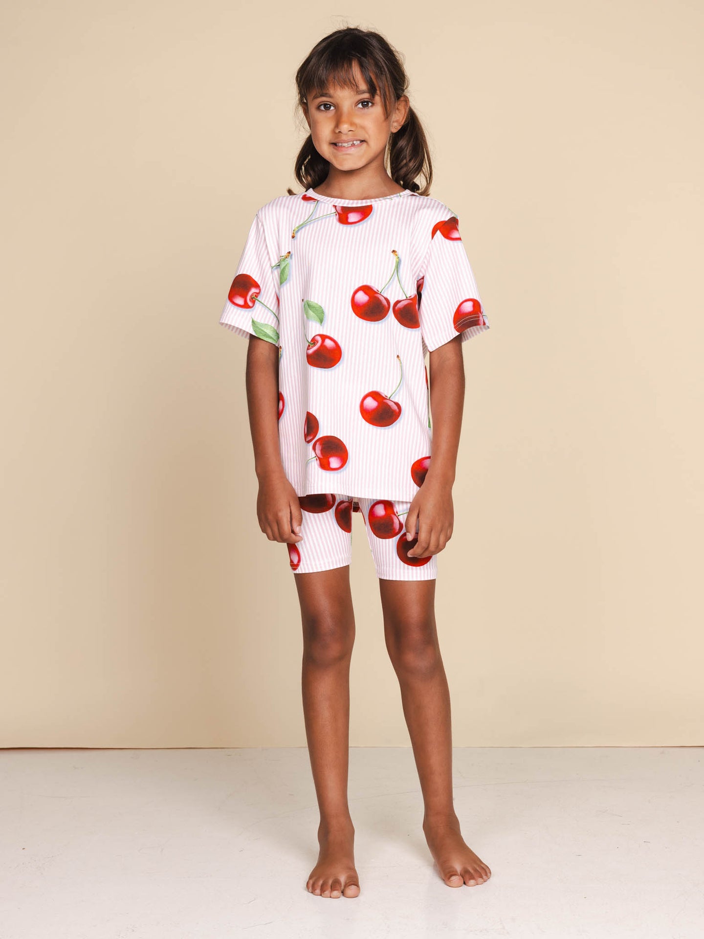 Mon Cherry T-shirt en Bikershorts set Kids - SNURK