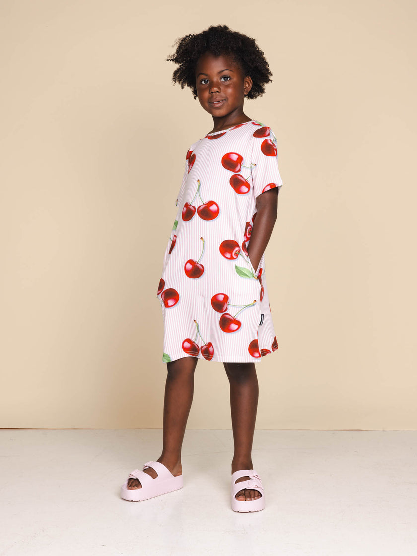 Mon Cherry T-shirt Dress Kids