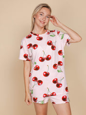 Mon Cherry T-shirt and Shorts set Women