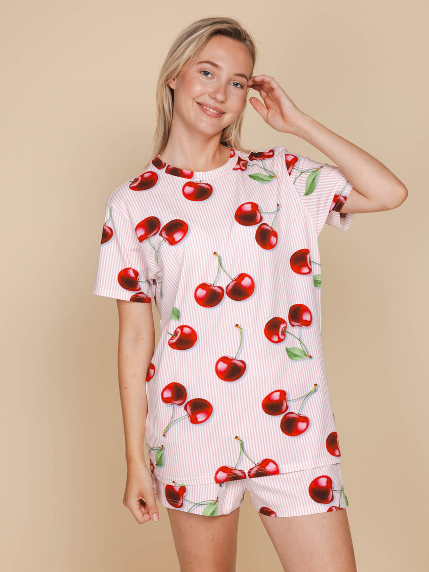 Mon Cherry T-shirt en Shorts set Dames