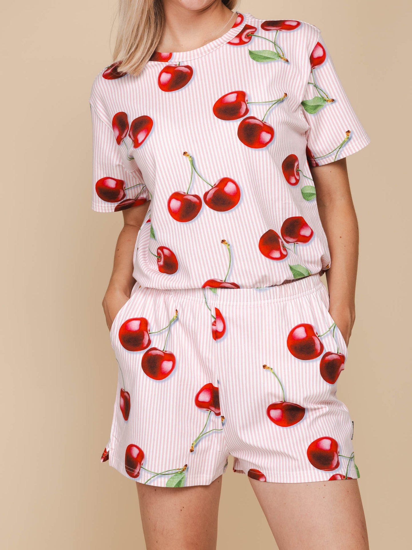 Mon Cherry T-shirt en Shorts set Dames - SNURK