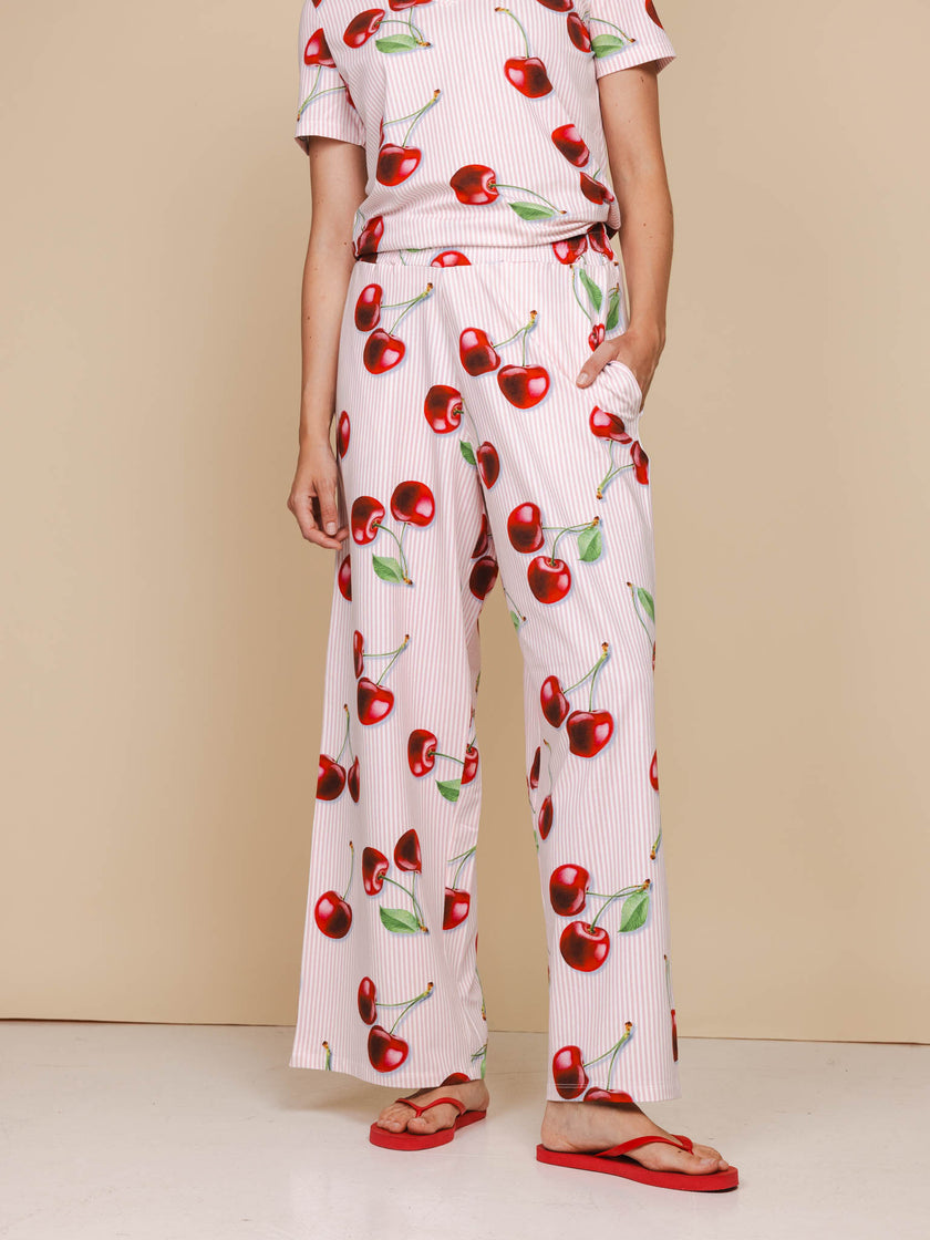 Mon Cherry Wijde broek Dames