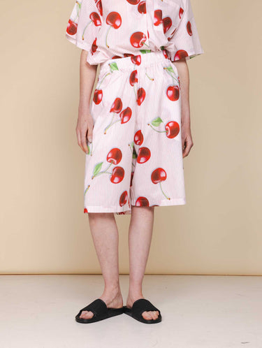 Mon Cherry Wide-Leg Shorts