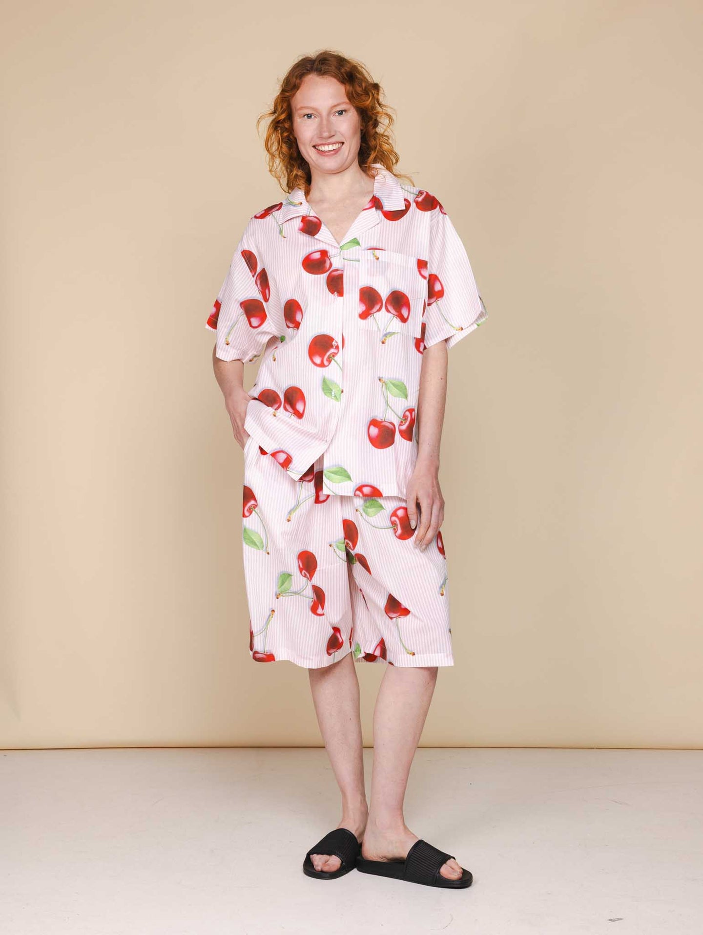 Mon Cherry Button Up Blouse