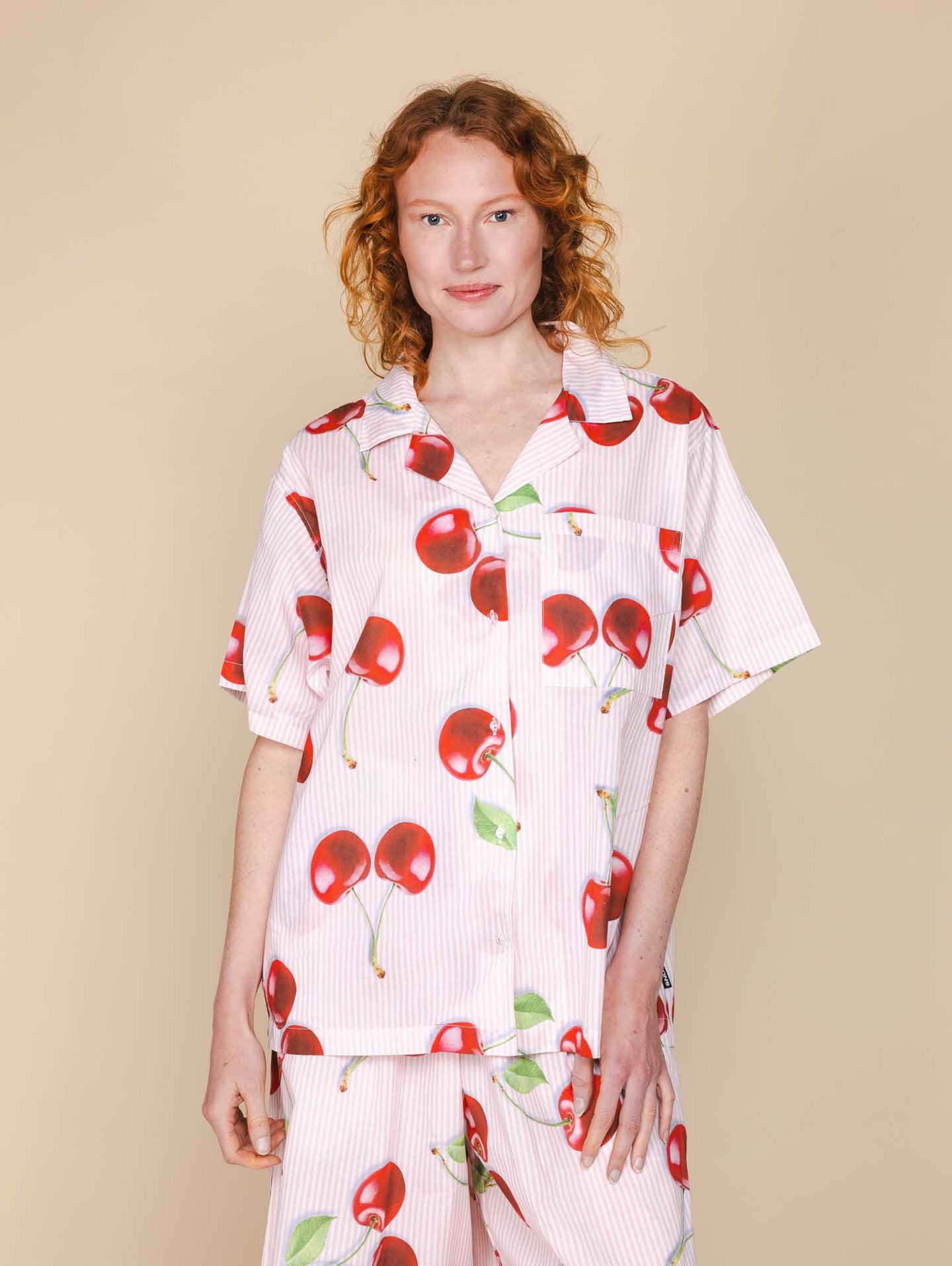Mon Cherry Button Up Blouse