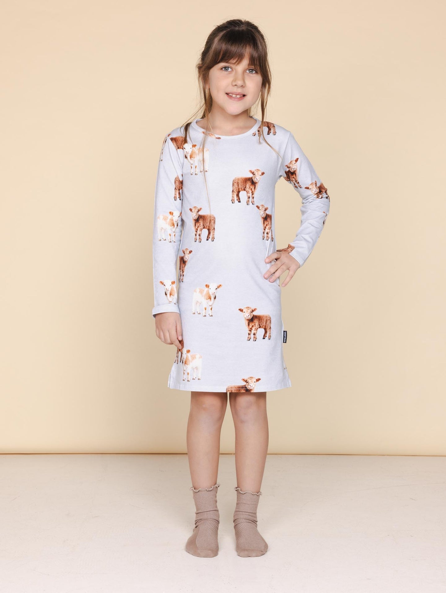 Moo Moo Long Sleeve Dress Kids