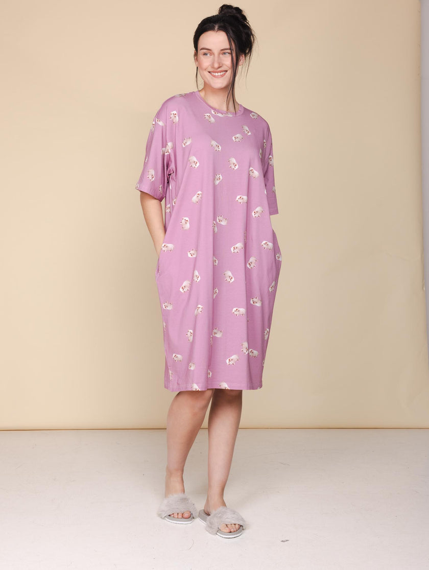 Oink Oink Relaxed Tee Dress Dames