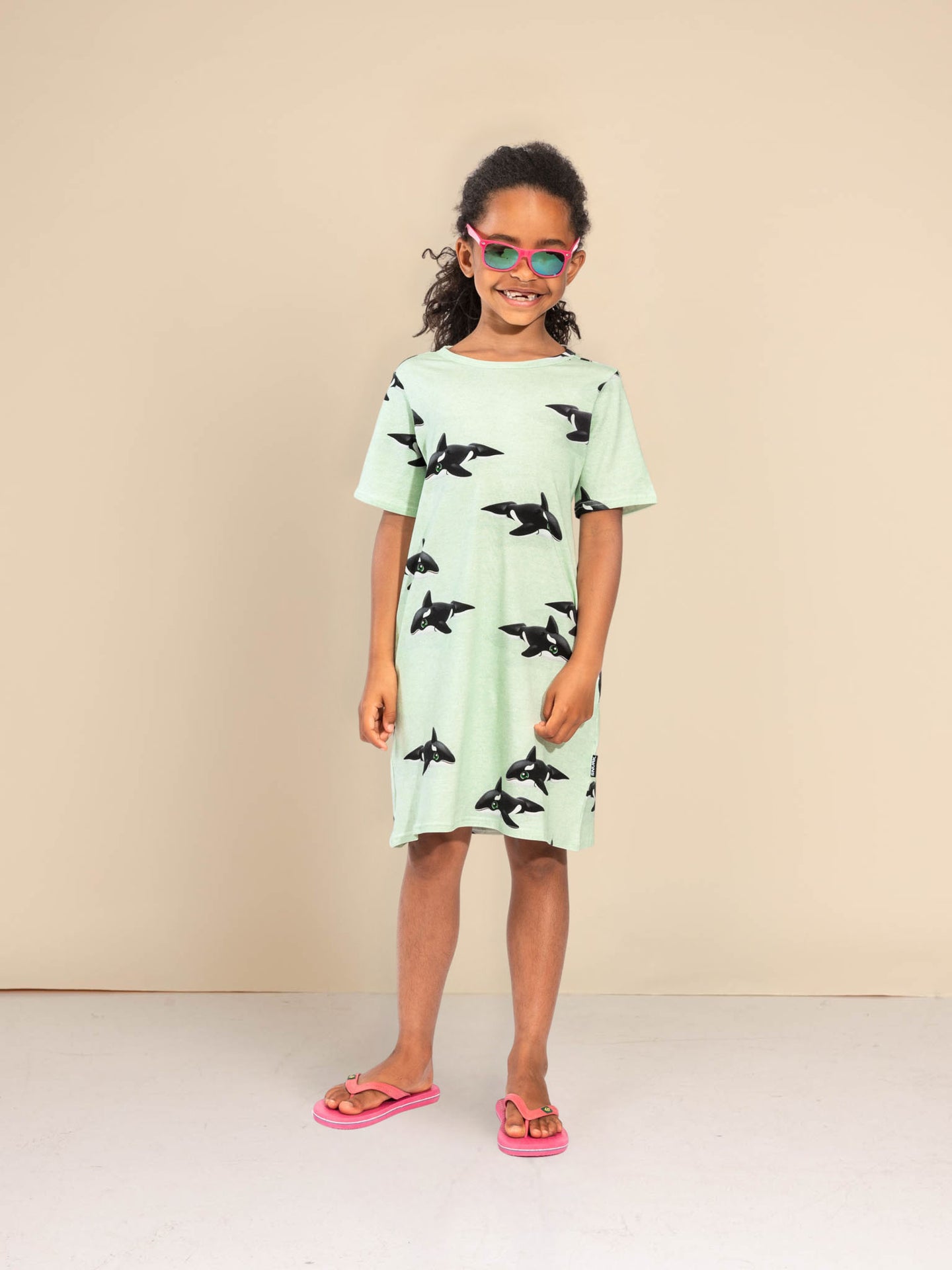 Orca Green T-shirt Dress Kids